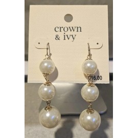 Crown & Ivy Faux Pearl Beaded Earrings NWT Bridesmaid Gifts