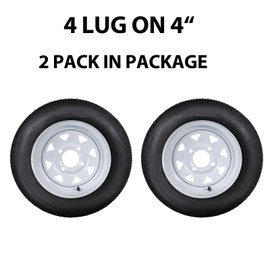 4.80-12 4.80x12 480-12 4.80-12 Trailer Tires with 12" Rims, 4 Lug on 4", Load Range C 6PR