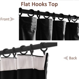 Fcosie Home Theater Curtains Flat Hooks, Extra Wide Velvet Drapes, Blackout Room Darkening Thermal Insulated Drapery for Home Moive Theater Room, 1 PC, 100W x96 L, Black, No Liner