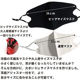 Large Size, Large Mask, Size 2L, Washable, Summer Mask, Sports Mask, Stylish Mask, Easy to Breathe, Non-Stuffy, Cooling Mask, UV Protection, Cool Mask, With Adjustable Earstraps, Also for 2-Layer Masks, Set of 5, High Performance 5-Layer Filters (Cooling