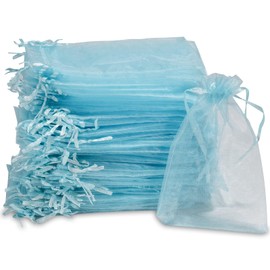 Carehabi Christmas Gift Bags Organza Bags Gift Bag Organza Jewellery Bag Wedding Bag Lavender Bags Wedding Favour Pack of 50 7 x 9 cm Light Blue