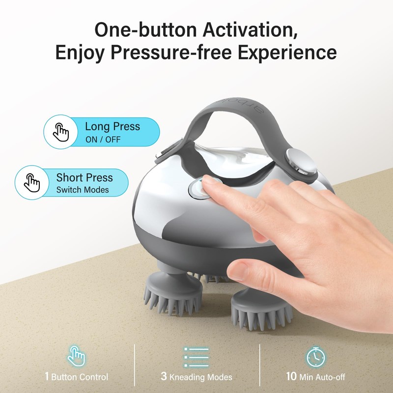 arboleaf Scalp Massager Electric Head Massager Handy Silver