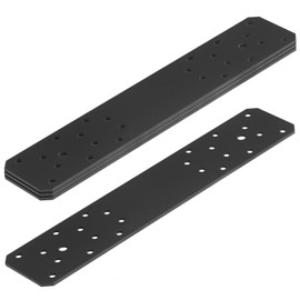 heneng 4 Pcs Flat Mending Plates for 4x4 Post, 16" x 3-1/4", Straight Piling Support Strap Tie Bracket for Wooden House, Pergola,Truss Framing, 12 Gauge