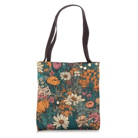 Cottagecore Daisies Flower Hippie 60s 70s Aesthetic Style Tote Bag
