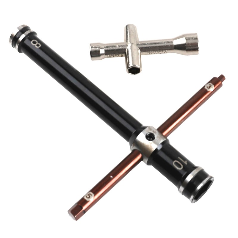 ShareGoo RC Glow Plug Removal Tool 8mm 10mm Cross Wrenches
