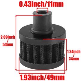 SOAJEE 2Pcs 12mm 0.47 Inch Universal Black Air Filter for 196cc 212cc GX160 GX200 168F 5.5HP 6.5HP Engine CT200U CT200U-EX Mini Bike Go kart MB200 BAJA Warrior