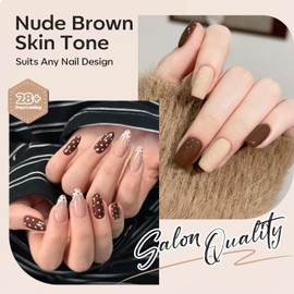 modelones Winter Gel Nail Polish, 6 Colors Hema&TPO Free Brown Skin Tone Nude Gel Polish Beige Khaki Nail Polish Set Neutral All Skin Tones Soak Off French Nail Art Manicure