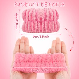 4 Pairs Wrist Spa Washband Microfiber Washing Face Wrist Wash Towel Band Wristband Scrunchies Absorbent Wrist Sweatband for Women Prevent Liquid from Spilling (Vivid Colors, Classic Style)