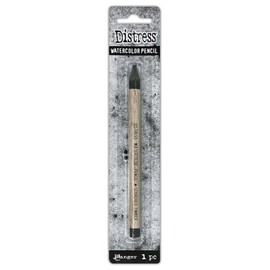 Ranger Ink BUNDLE - Tim Holtz Watercolor Pencils - Black Soot, Picket Fence and Scorched Timber and storage Tin