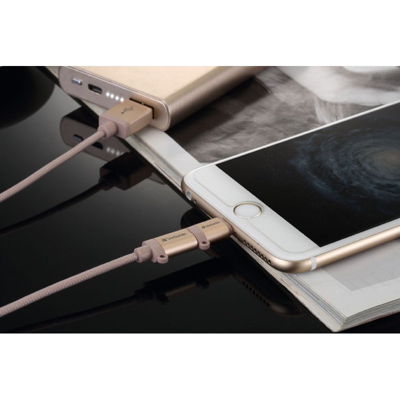 Verbatim Metallic Charge&Sync 2-in-1 Cable,Grey,Charge&Sync Cable 2-in-1 Micro+Lightning