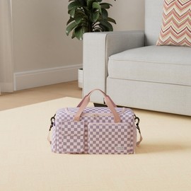 Small Gym Bag for Women, Waterproof Travel Duffle Bag Carry On Weekender Bag with Shoe Compartment & Wet Pocket, Gym Tote Bag for Travel, Workout, Sport