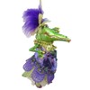 December Diamonds Glass Hanging Ornament Female Crocodile Mardi Gras Theme