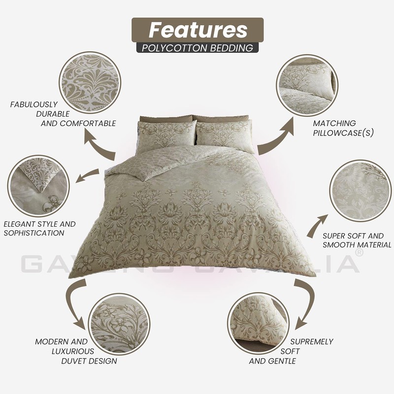 GC GAVENO CAVAILIA Antoinette Duvet Cover, Polycotton, Natural, Single