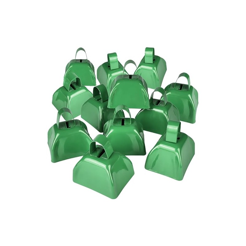 Green Metal Cowbell - 12 Pack