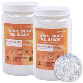 Wisesorb 4LBS Pure White Silica Gel Desiccant Beads, 1-3mm Reusable Silica Beads, Moisture Absorber