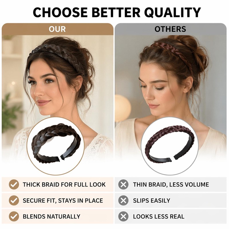 Hair Bundle Kit - Fake Braid Headband - Large Scrunchie