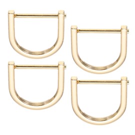 PATIKIL 1" D-Rings Screw in Shackle, 4 Pcs Horseshoe U Shape D Ring Zinc Alloy Semicircle Buckles Replacement for Purse Keychain Collar Accessories Craft, Light Gold