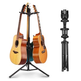 GUITTO Triple Heavy Duty 3 Guitar Stand for Acoustic Electric Bass Banjos Folding Multi Guitar Stands GGS-06T