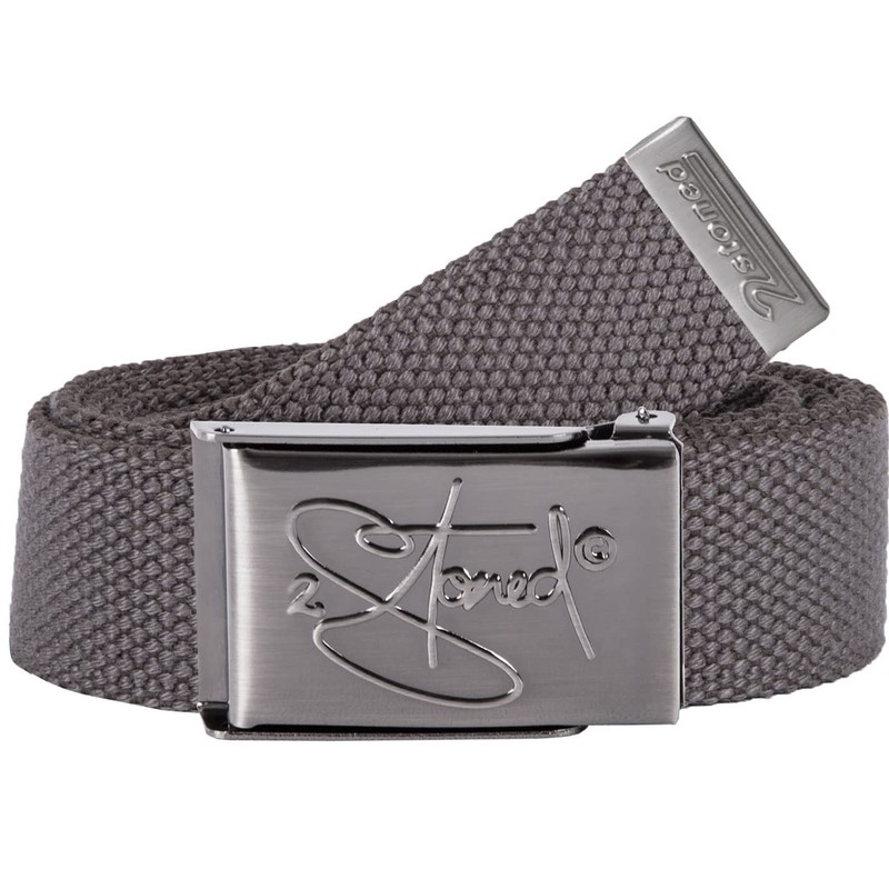2Stoned Belt Buckle Matte Embossed Including Bottle Opener in Anthracite