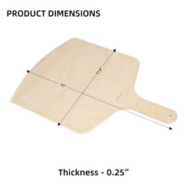 UPTRUST Pizza Peel, Premium Natural Wooden Pizza Peel 12 x 17 inch Rectangular, Large Pizza Spatula, Cutting Board for Baking Homemade Pizza and Bread - Set of 2