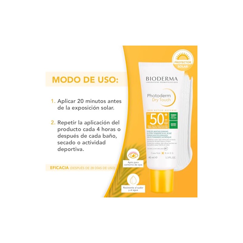 Bioderma, Protector Solar en Gel, Photoderm Dry Touch Tono Neutro,