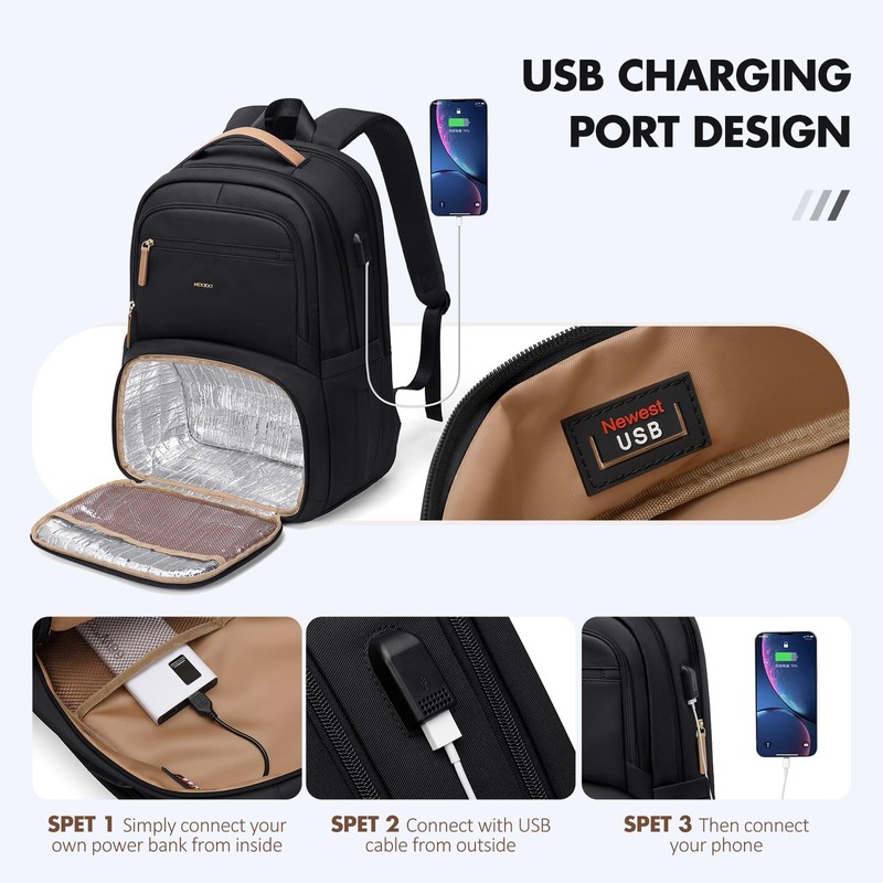 MDODO Lunch Backpack for Women Men,15.6Inch Insulated Cooler Lunch Box
