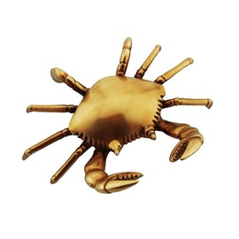 NKlaus Antique Brass Crab Paperweight, 16 x 13 x 7 cm - Maritime Table Decoration, Crab Design 15945