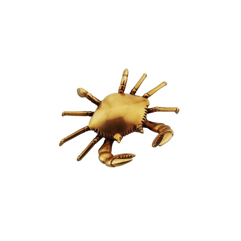 NKlaus Antique Brass Crab Paperweight, 16 x 13 x 7
