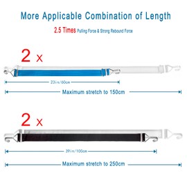 Bungee Cords with Hooks 4 Pack, Elastic Rope Bungee Straps Heavy Duty for RVs Camping Trunks Caravan Bike Luggage Racks Storage (Includes 2pcs x 24", 2pcs x 39")