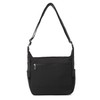 Mustache BAT-4071 Unisex Shoulder Bag, Polyester x Cowhide Leather, Black