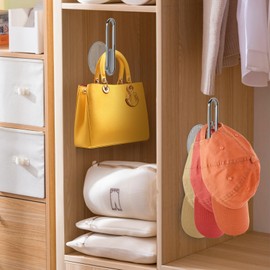 Chnolinmi Hat Rack for Baseball Cap, 2 Pack Hat Organizer Wall Hat Holder Baseball Caps Plastic Hat Racks Storage for Door Closet