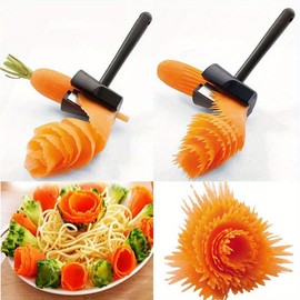 Spiral Vegetable Slicer and Peeler, Kitchen Tool for Carrots, Radishes, Potatoes, Handheld Design
