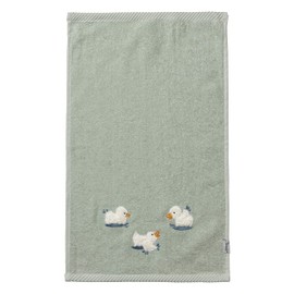 Sterntaler Pack of 2 Children's Hand Towels Made of Plain Terry Cloth and Appliqué Duck Edda Lou