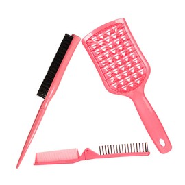 WOONEKY Multi-function Hair Brush Set Slick Back Brush Comb Brush Folding for Travel