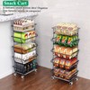OKZEST 5 Tier Fruit Basket for Kitchen, Stackable Bins Wire