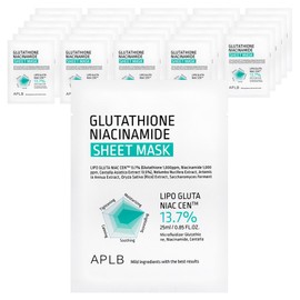 APLB Glutathione Niacinamide Sheet Mask, 1 Pack, 50 Pieces / APLB 글루타치온 나이아신아마이드 시트 마스크, 1개입, 50개