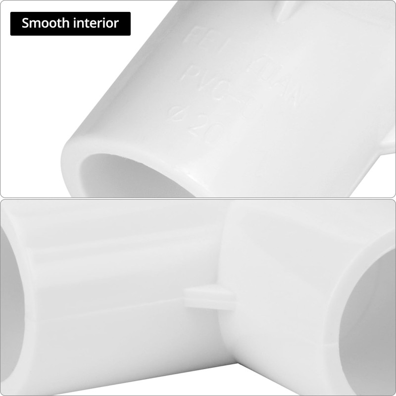 QWORK® 10PCS 3 Way Pipe Fittings, 20mm / 1/2" Inner