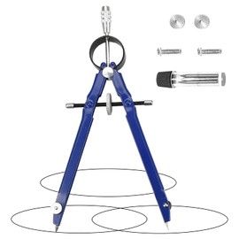 TAIANJI Compass with Locking Screw, Stainless Steel, Quick Adjustment Compass, Geometry Drawing with Compass Leads for Primary School, School, Students, Geometry Set