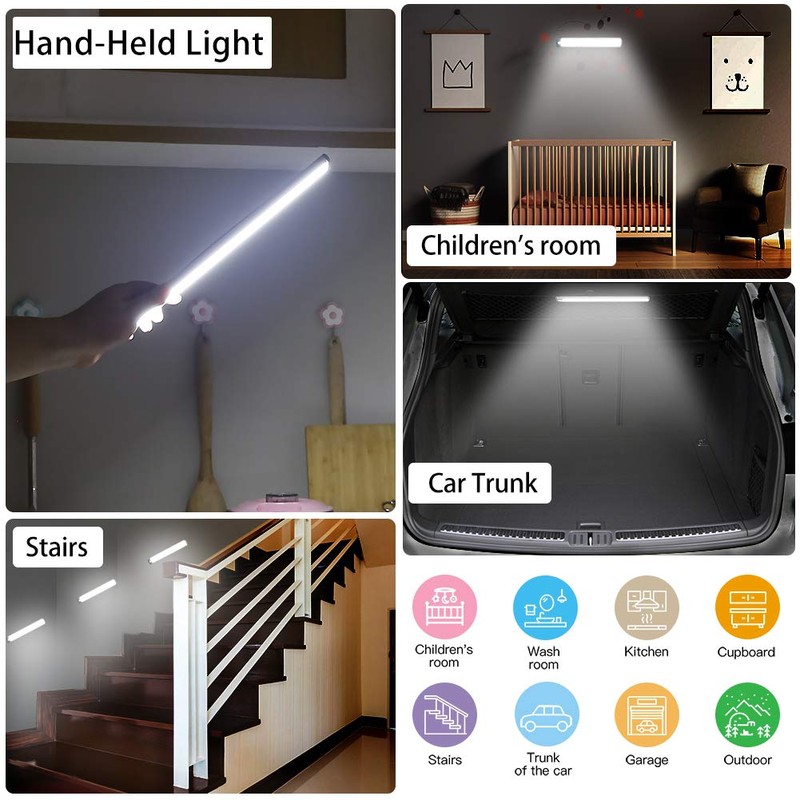 Rumgug Under Cabinet Lights,USB Rechargeable Kitchen Night Light,54-LED Battery Operated