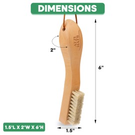 Atzi Hats Laundry Brush Stain Remover Scrubber with Soft White Boar Bristles for Delicate Baby Clothes, Compact Design, Pre-Treat Clothing, Shoes and Fabrics