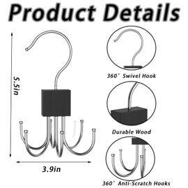 2 Pcs Belt Hanger, Belt Hanger For Wardrobe, Tie Hanger, Clothes Hanger Connector Hooks, for Closet Organizers And Storage For Belt, Bra, Tank Top, Tie, Scarf(Black)