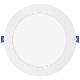 Maxxima 8 in. 5 CCT Round Recessed LED Downlight - Color Temperature Selectable 2700K/3000K/3500K/4000K/5000K, 1600 Lumens, Slim Round Flat Panel Dimmable Light Fixture, Canless with J-Box Included