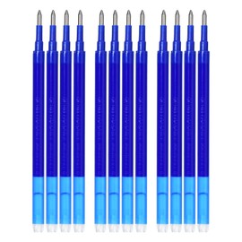 Donluhu Refills for Pilot FriXion [Set of 12], Blue/Black, Erasable Refills for Pilot FriXion Pens, Replacement Refill for Gel Pen, Erasable, Compatible with Pilot FriXion Ball & Clicker [0.7 mm]