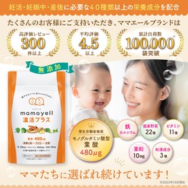 ママエール温活プラス 葉酸 高配合 480μg 妊婦 妊娠 産後 温活 サプリメント 鉄 カルシウム ビタミン10種類 和漢成分 亜鉛 国産野菜22種 配合 1か月分 (２袋セット)