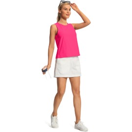 Hiverlay Workout Tank Tops for Women Sleeveless Athletic Cropped Tank Top Sports Gym Muscle Running Shirts Barberry L