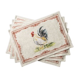 Maison d' Hermine - Mantel individual decorativo 100% algodón, manteles individuales de tela lavable, hogar, boda, restaurante, fiesta buffet y campamento, campaña, primavera/verano (juego de 4)