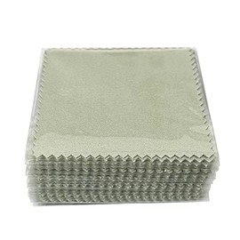 Haobase 50Pcs Jewelry Cleaning Cloth Polishing Cloth for Sterling Silver Gold Platinum (Grey)