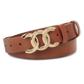 Aurolran Women's Leather Belt with Buckle - Ideal for Dresses, Jeans, and Coats
