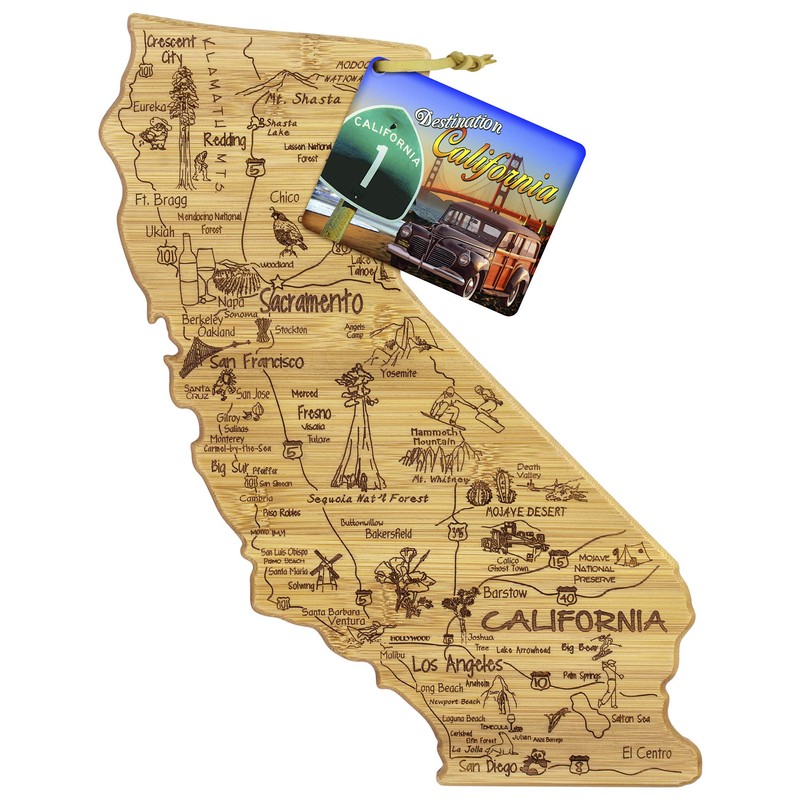 Totally Bamboo California State Destination Bamboo Serving and Cutting Board
