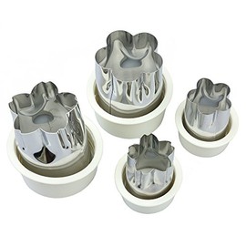 Pearl Metal CC-1007 VegeLive Vegetable Cutter / Mold, Plum / Cherry Blossom Shape, Large and Small Set, 4 Pieces, Made in Japan